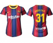 Wholesale Cheap Women 2020-2021 Barcelona home aaa version 31 red Soccer Jerseys