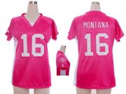 Wholesale Cheap Nike 49ers #16 Joe Montana Pink Draft Him Name & Number Top Women's Stitched NFL Elite Jersey