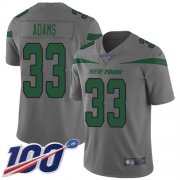Wholesale Cheap Nike Jets #33 Jamal Adams Gray Men's Stitched NFL Limited Inverted Legend 100th Season Jersey