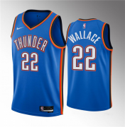 Wholesale Cheap Men's Oklahoma City Thunder #22 Cason Wallace Blue 2023 Draft Icon Edition Stitched Basketball Jersey