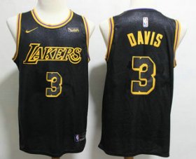 Wholesale Cheap Men\'s Los Angeles Lakers #3 Anthony Davis 2019 Black Nike Swingman Wish Stitched NBA Jersey