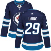 Wholesale Cheap Adidas Jets #29 Patrik Laine Navy Blue Home Authentic Women's Stitched NHL Jersey