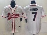 Wholesale Cheap Men's Atlanta Falcons #7 Bijan Robinson White With Patch Cool Base Stitched Baseball Jersey