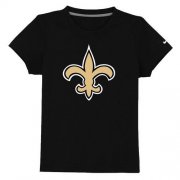 Wholesale Cheap New Orleans Saints Authentic Logo Youth T-Shirt Black