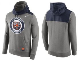 Wholesale Cheap Men\'s Detroit Tigers Nike Gray Cooperstown Collection Hybrid Pullover Hoodie_1