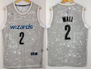 Wholesale Cheap Men's Washington Wizards #2 John Wall Adidas 2015 Gray City Lights Swingman Jersey