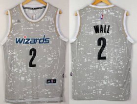 Wholesale Cheap Men\'s Washington Wizards #2 John Wall Adidas 2015 Gray City Lights Swingman Jersey