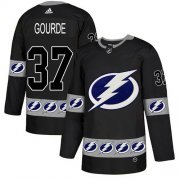 Cheap Adidas Lightning #37 Yanni Gourde Black Authentic Team Logo Fashion Stitched NHL Jersey