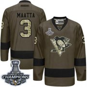 Wholesale Cheap Penguins #3 Olli Maatta Green Salute to Service 2017 Stanley Cup Finals Champions Stitched NHL Jersey