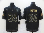Wholesale Cheap Men's Chicago Bears #34 Walter Payton Black 2020 Salute To Service Stitched NFL Nike Limited Jersey