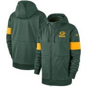 Wholesale Cheap Green Bay Packers Nike Sideline Performance Full-Zip Hoodie Green