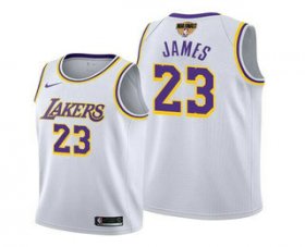 Wholesale Cheap Men\'s Los Angeles Lakers #23 LeBron James White 2020 Finals Stitched NBA Jersey