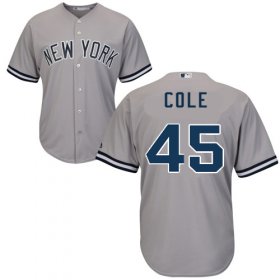 Wholesale Cheap Yankees #45 Gerrit Cole Grey New Cool Base Stitched Youth MLB Jersey