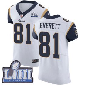 Wholesale Cheap Nike Rams #81 Gerald Everett White Super Bowl LIII Bound Men\'s Stitched NFL Vapor Untouchable Elite Jersey
