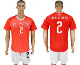 Wholesale Cheap Switzerland #2 Lichtsteiner Red Home Soccer Country Jersey