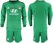 Wholesale Cheap Lyon Blank Green Goalkeeper Long Sleeves Soccer Club Jersey