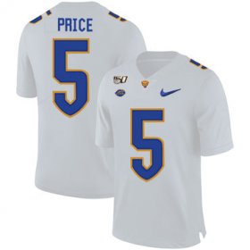 Wholesale Cheap Pittsburgh Panthers 5 Ejuan Price White 150th Anniversary Patch Nike College Football Jersey