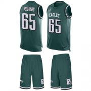 Wholesale Cheap Nike Eagles #65 Lane Johnson Midnight Green Team Color Men's Stitched NFL Limited Tank Top Suit Jersey