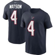 Wholesale Cheap Houston Texans #4 Deshaun Watson Nike Team Player Name & Number T-Shirt Navy