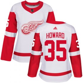 Wholesale Cheap Adidas Red Wings #35 Jimmy Howard White Road Authentic Women\'s Stitched NHL Jersey