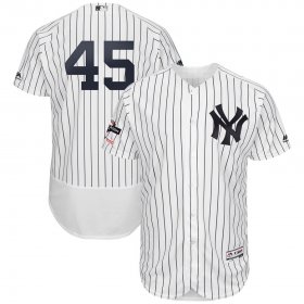 Wholesale Cheap New York Yankees #45 Luke Voit Majestic 2019 Postseason Authentic Flex Base Player Jersey White Navy