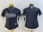 Wholesale Cheap Women's Las Vegas Raiders Black With Patch Cool Base Stitched Baseball Jersey