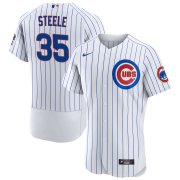 Cheap Mens Chicago Cubs #35 Justin Steele Nike White Home FlexBase Player Jersey
