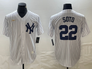 Cheap Men's New York Yankees #22 Juan Soto White Throwback Stitched MLB Cool Base Nike Jersey