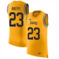 Wholesale Cheap Nike Rams #23 Cam Akers Gold Men's Stitched NFL Limited Rush Tank Top Jersey