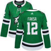 Cheap Adidas Stars #12 Radek Faksa Green Home Authentic Women's Stitched NHL Jersey