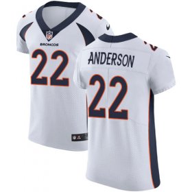 Wholesale Cheap Nike Broncos #22 C.J. Anderson White Men\'s Stitched NFL Vapor Untouchable Elite Jersey