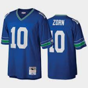 Wholesale Cheap Men's Seattle Seahawks #10 JIM ZORN Blue Throwback Jersey