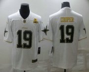 Wholesale Cheap Men's Dallas Cowboys #19 Amari Cooper White 60th Patch Golden Edition Stitched NFL Nike Limited Jersey