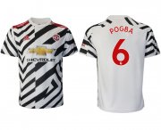 Wholesale Cheap Men 2020-2021 club Manchester United away aaa version 6 white Soccer Jerseys