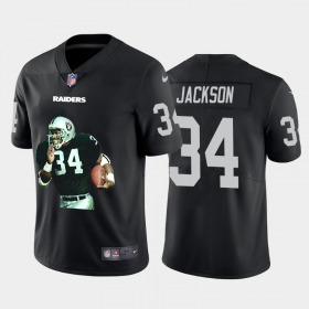 Wholesale Cheap Men\'s Las Vegas Raiders #34 Bo Jackson Black Player Portrait Edition 2020 Vapor Untouchable Stitched NFL Nike Limited Jersey