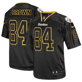 Wholesale Cheap Nike Steelers #84 Antonio Brown Lights Out Black Men\'s Stitched NFL Elite Jersey