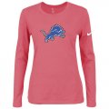 Wholesale Cheap Women's Nike Detroit Lions Of The City Long Sleeve Tri-Blend NFL T-Shirt Pink