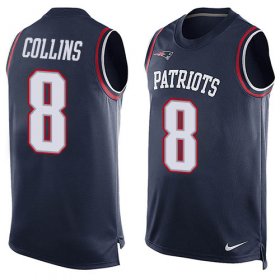 Wholesale Cheap Nike Patriots #8 Jamie Collins Sr Navy Blue Team Color Men\'s Stitched NFL Limited Tank Top Jersey