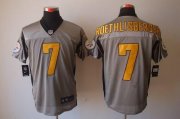 Wholesale Cheap Nike Steelers #7 Ben Roethlisberger Grey Shadow Men's Stitched NFL Elite Jersey