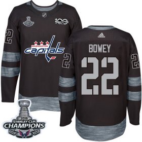 Wholesale Cheap Adidas Capitals #22 Madison Bowey Black 1917-2017 100th Anniversary Stanley Cup Final Champions Stitched NHL Jersey