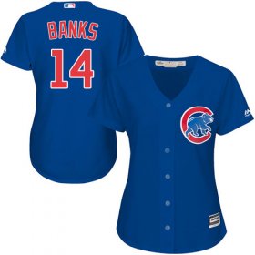 Wholesale Cheap Cubs #14 Ernie Banks Blue Alternate Women\'s Stitched MLB Jersey