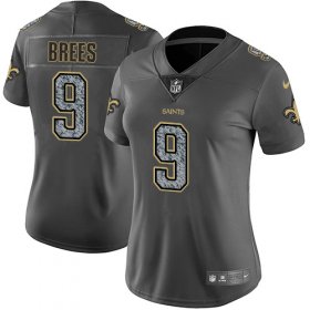 Wholesale Cheap Nike Saints #9 Drew Brees Gray Static Women\'s Stitched NFL Vapor Untouchable Limited Jersey