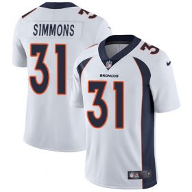Wholesale Cheap Nike Broncos #31 Justin Simmons White Men\'s Stitched NFL Vapor Untouchable Limited Jersey