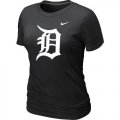 Wholesale Cheap Women's Detroit Tigers Heathered Nike Black Blended T-Shirt