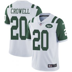Wholesale Cheap Nike Jets #20 Isaiah Crowell White Men\'s Stitched NFL Vapor Untouchable Limited Jersey