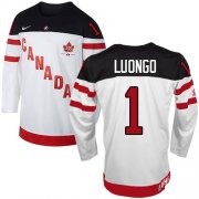 Wholesale Cheap Olympic CA. #1 Roberto Luongo White 100th Anniversary Stitched NHL Jersey