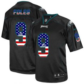 Wholesale Cheap Nike Eagles #9 Nick Foles Black Men\'s Stitched NFL Elite USA Flag Fashion Jersey