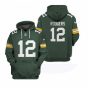 Wholesale Cheap Men's Green Bay Packers #12 Aaron Rodgers 2021 Green Pullover Hoodie
