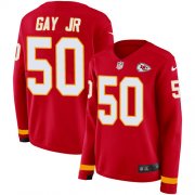 Wholesale Cheap Nike Chiefs #50 Willie Gay Jr. Red Team Color Women's Stitched NFL Limited Therma Long Sleeve Jersey
