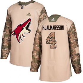 Wholesale Cheap Adidas Coyotes #4 Niklas Hjalmarsson Camo Authentic 2017 Veterans Day Stitched NHL Jersey